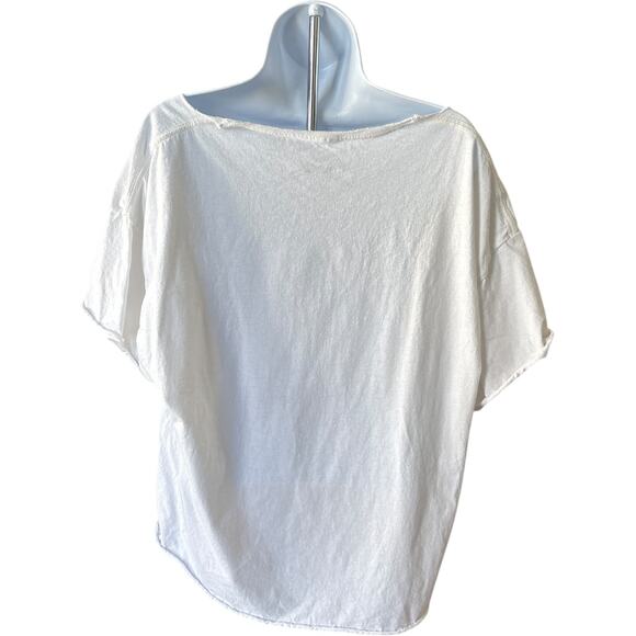 Boyz N The Hood Airbrush Graffiti Tee White Slouchy Off-Shoulder XL Y2K - Picture 2 of 5